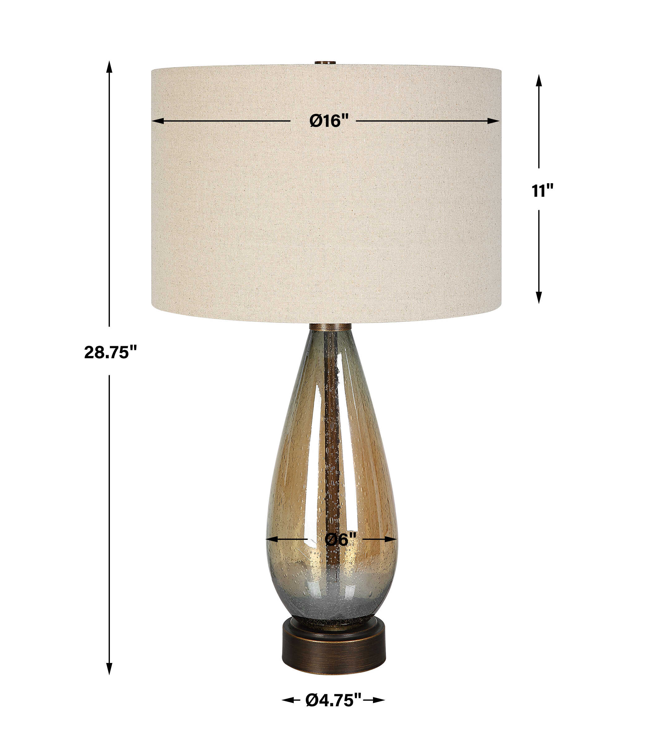 Baltic Teardrop Glass Table Lamp