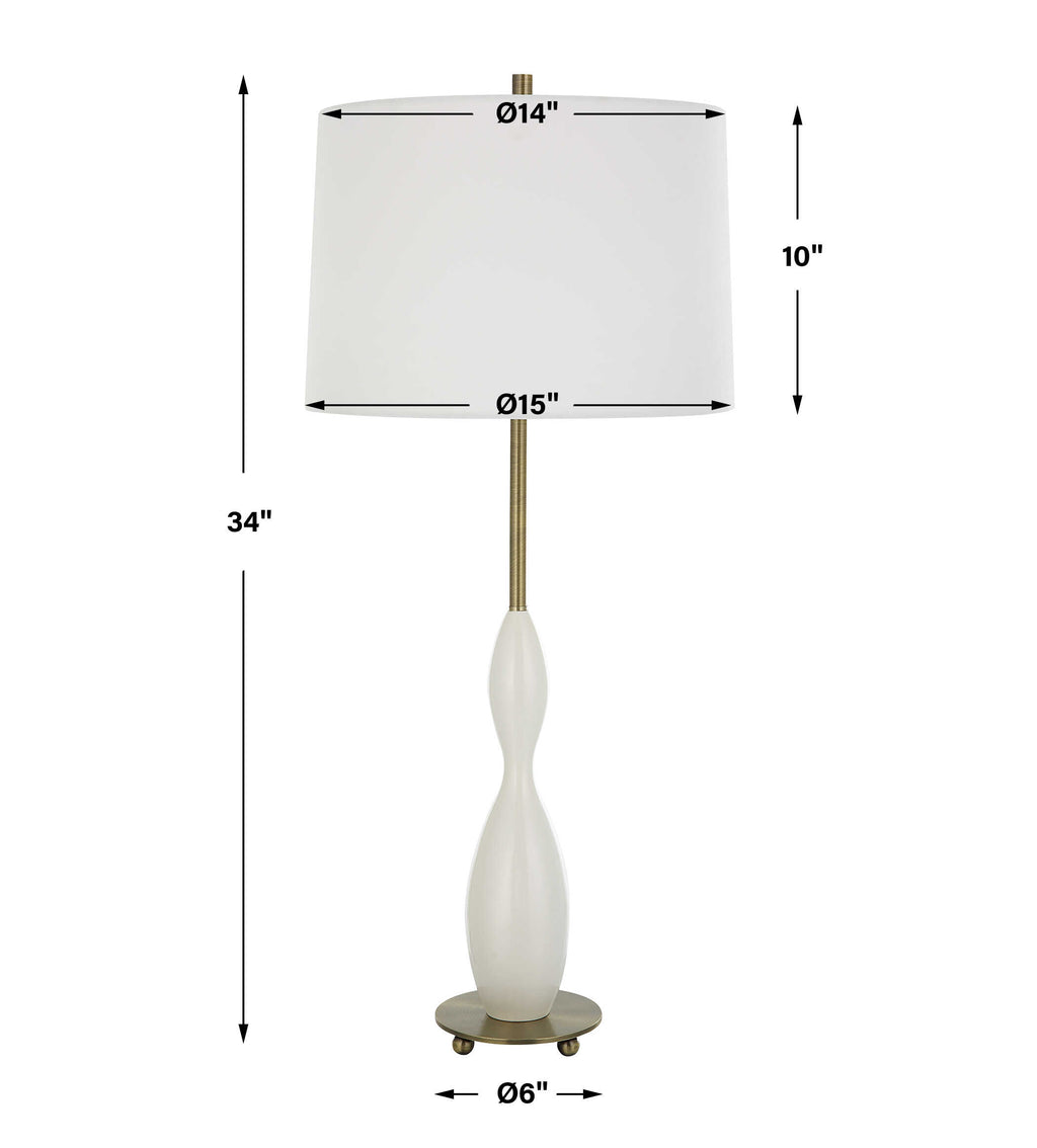 Annora Glossy White Table Lamp