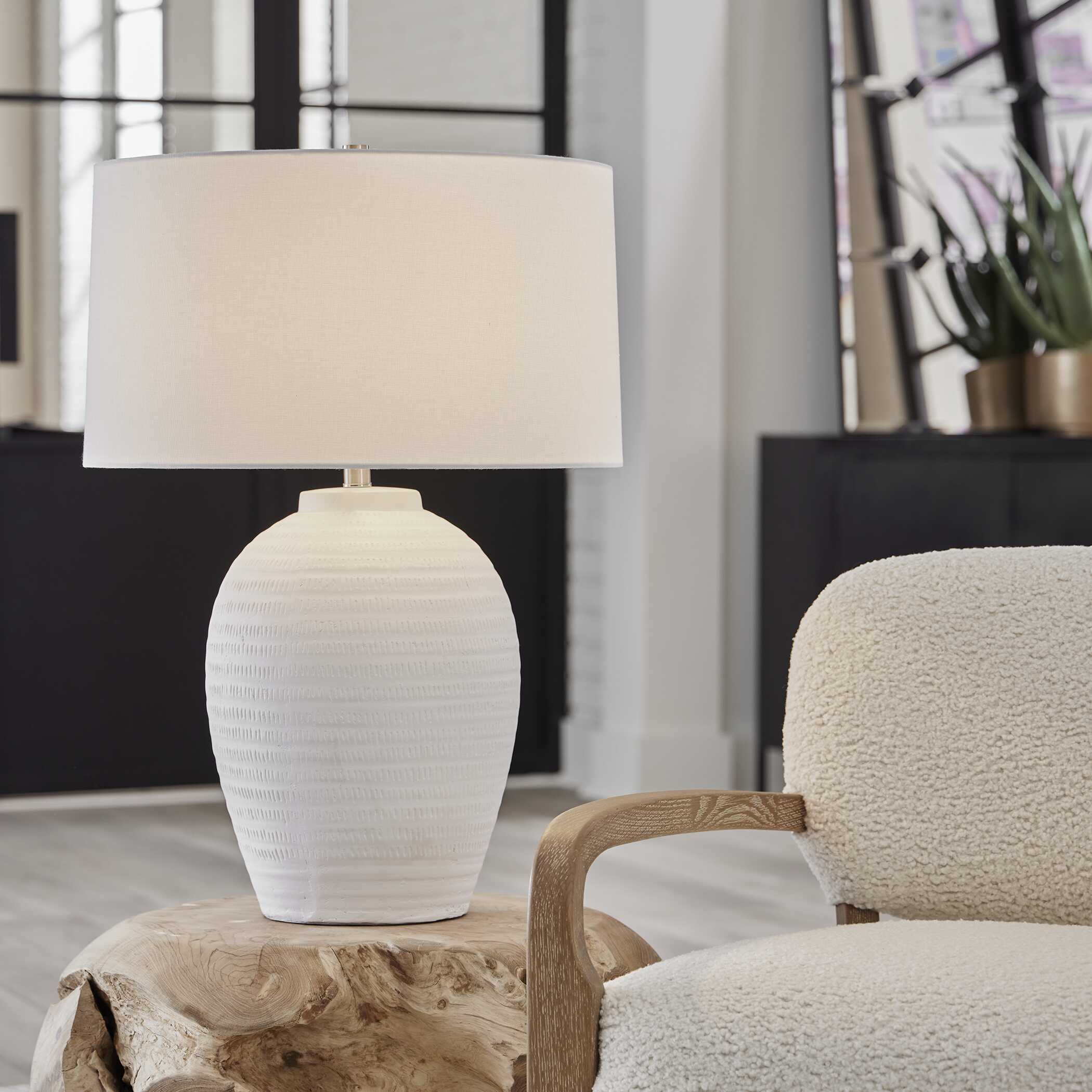 Reyna Chalk White Table Lamp