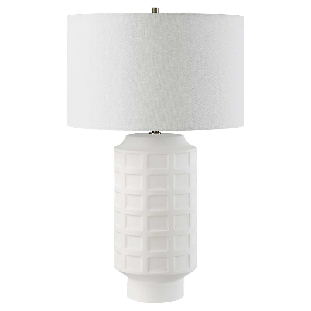 Window Pane White Table Lamp