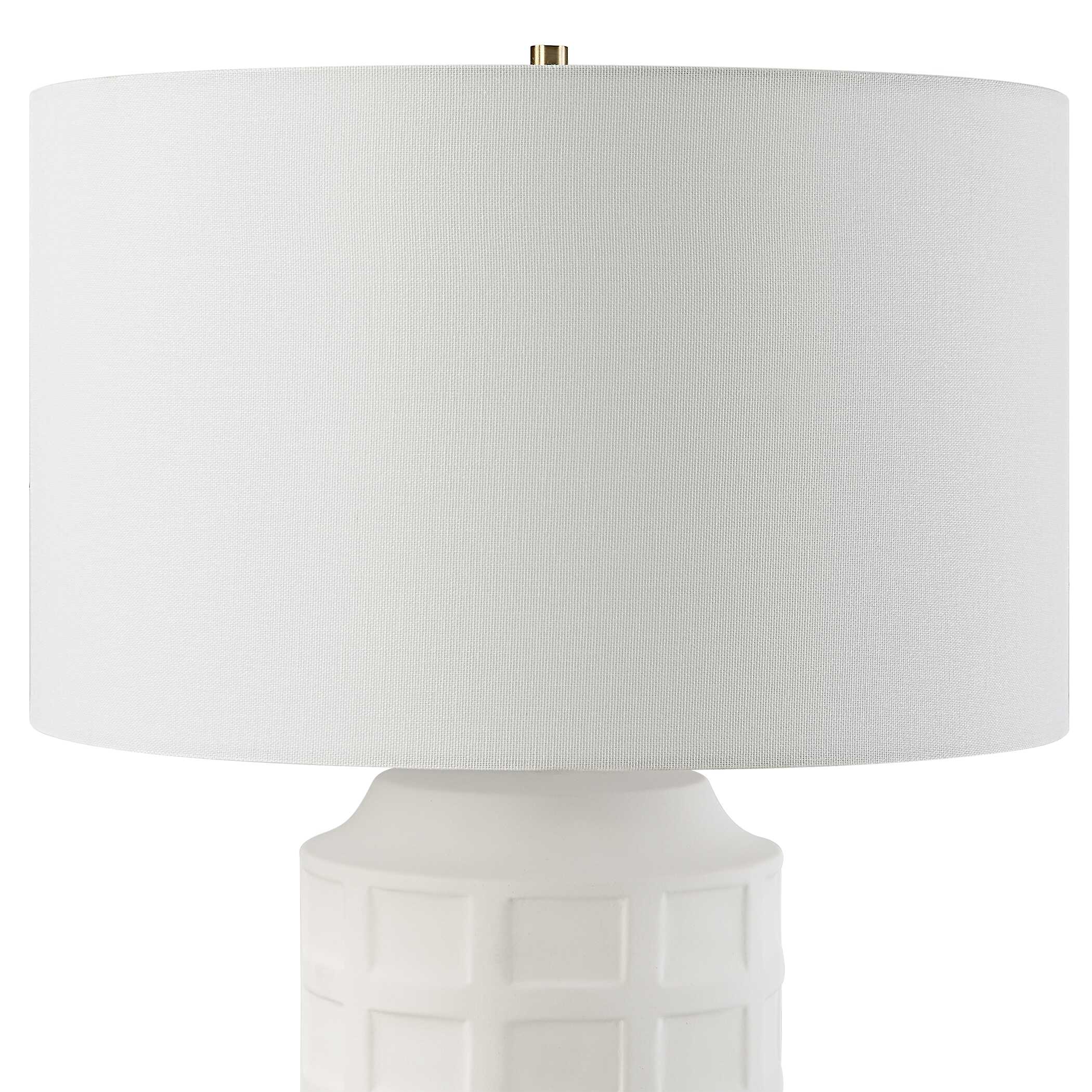 Window Pane White Table Lamp