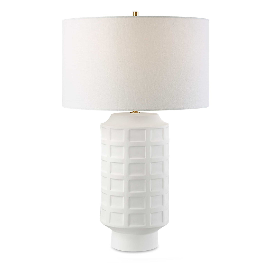 Window Pane White Table Lamp