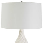 Twisted Swirl White Table Lamp