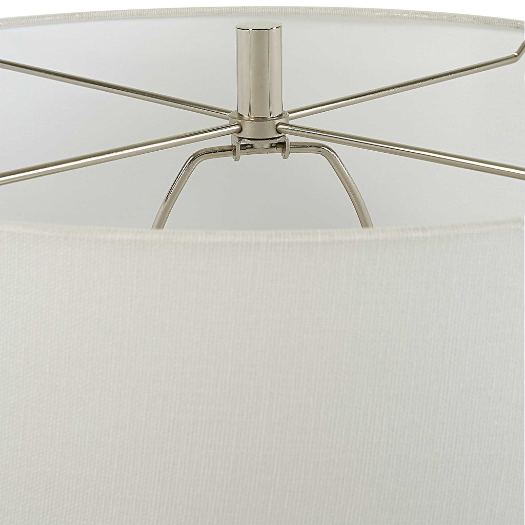 Twisted Swirl White Table Lamp