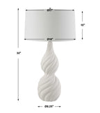 Twisted Swirl White Table Lamp