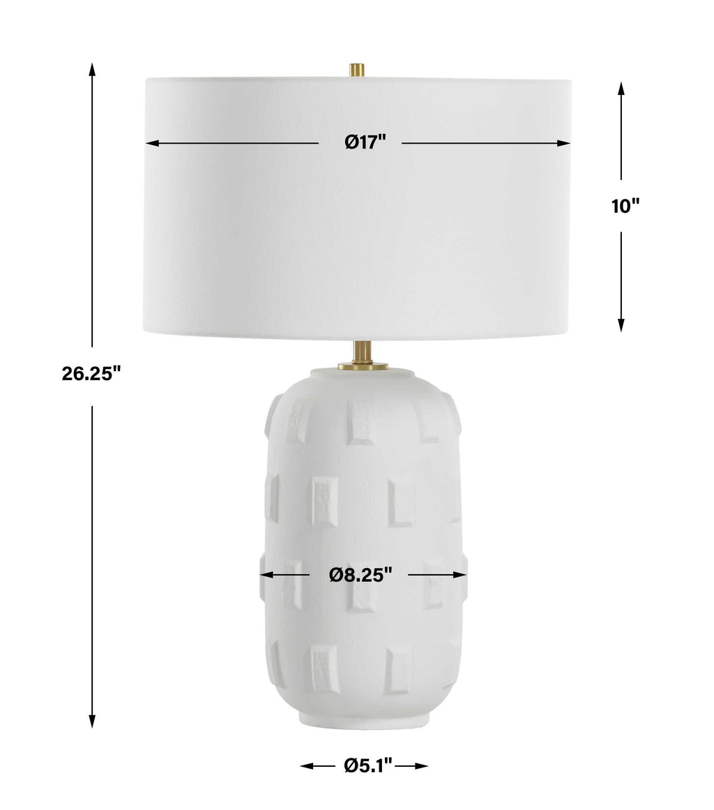 Emerie Textured White Table Lamp