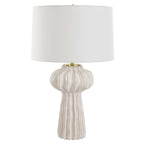 Wrenley Ridged White Table Lamp