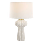 Wrenley Ridged White Table Lamp
