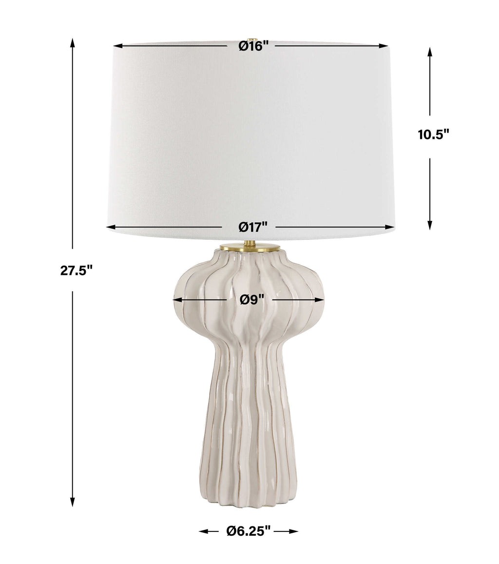 Wrenley Ridged White Table Lamp