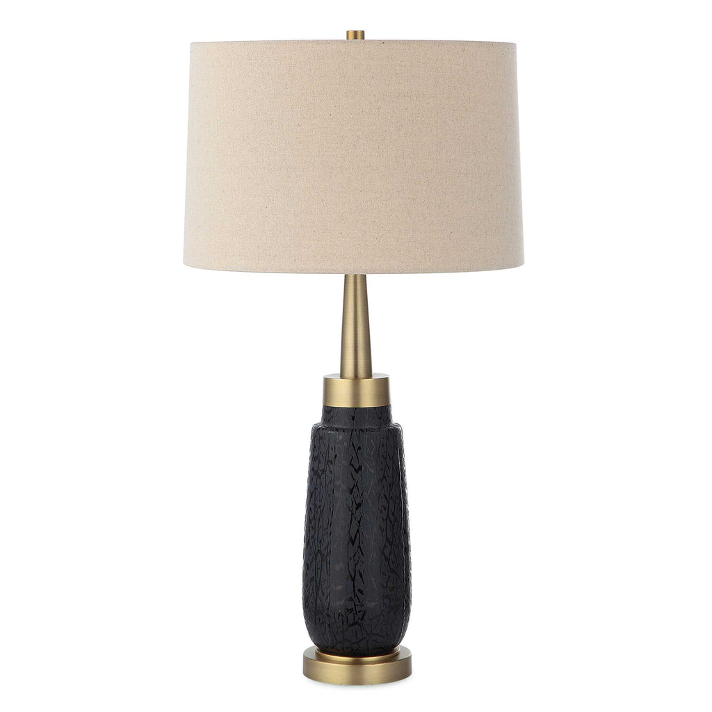 Spyglass Black Wood Grain Table Lamp