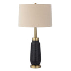 Spyglass Black Wood Grain Table Lamp