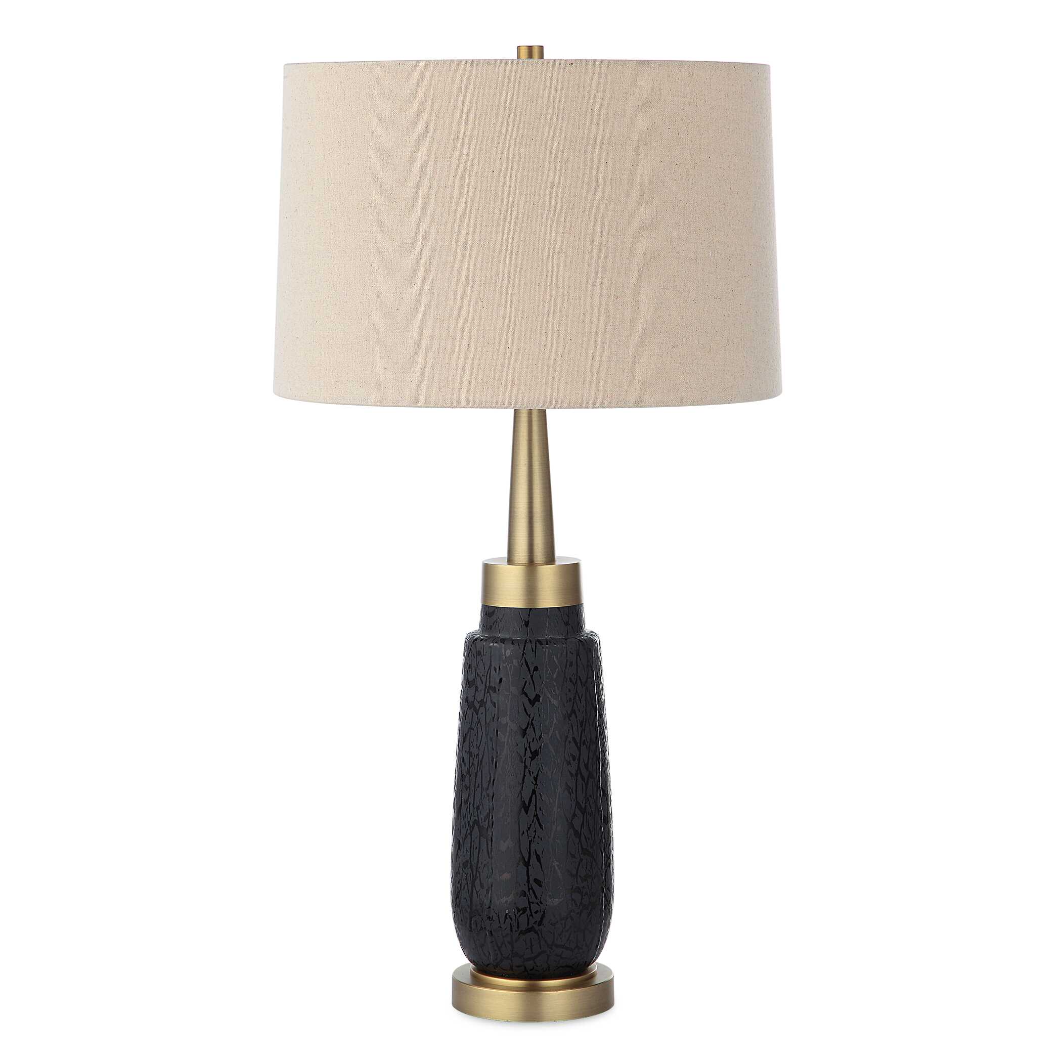 Spyglass Black Wood Grain Table Lamp