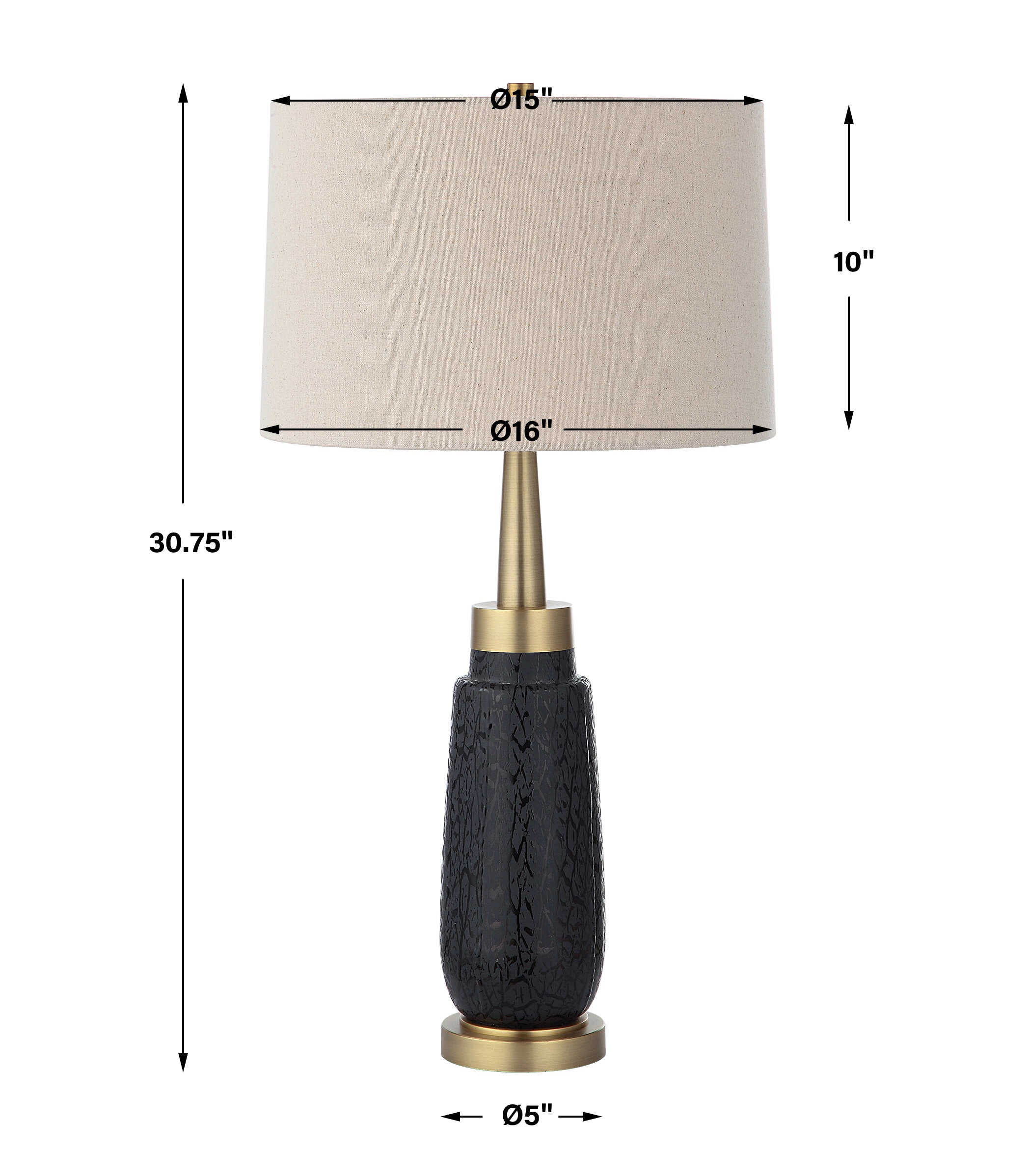Spyglass Black Wood Grain Table Lamp