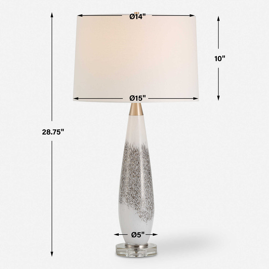 Quinn White & Silver Table Lamp