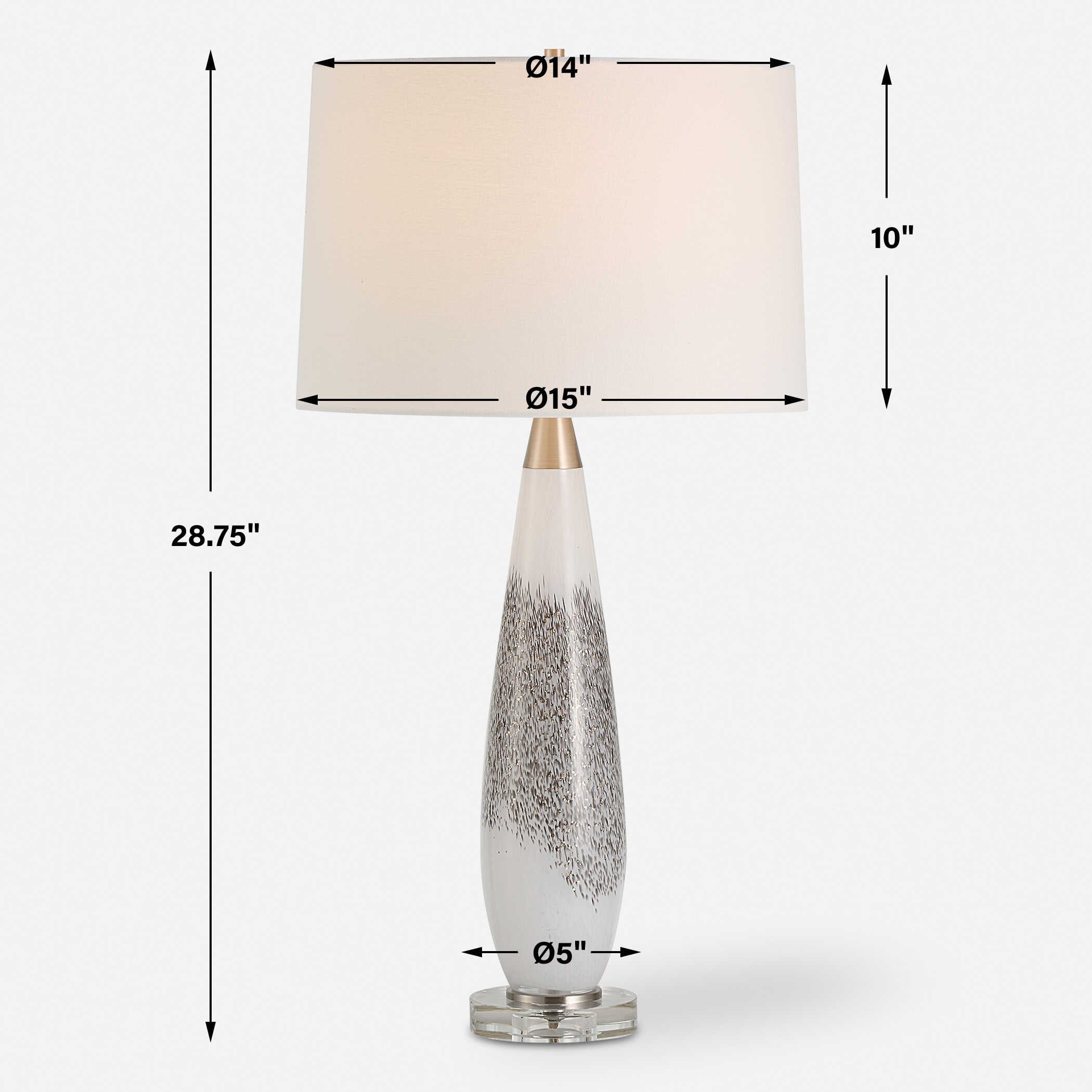 Quinn White & Silver Table Lamp