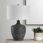 Graphite Ribbed Table Lamp