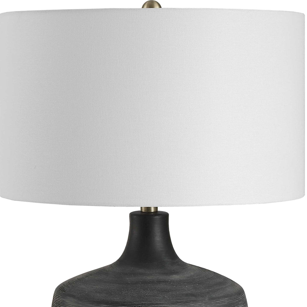 Graphite Ribbed Table Lamp