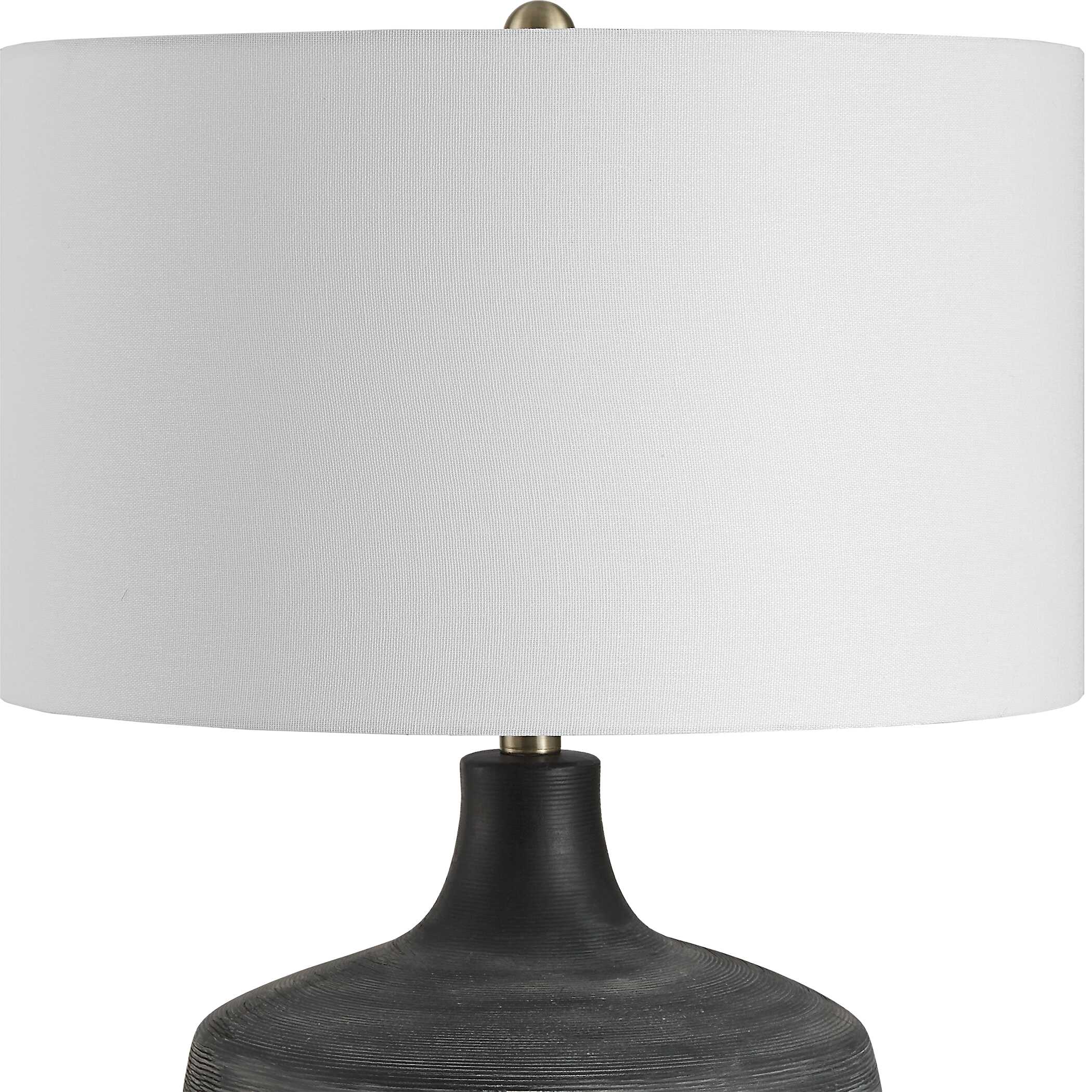 Graphite Ribbed Table Lamp