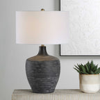 Graphite Ribbed Table Lamp