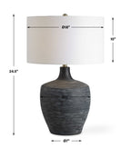 Graphite Ribbed Table Lamp