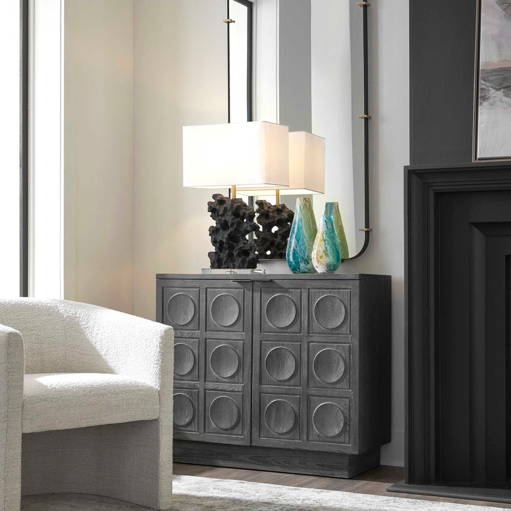 Basalt Black Stone Table Lamp