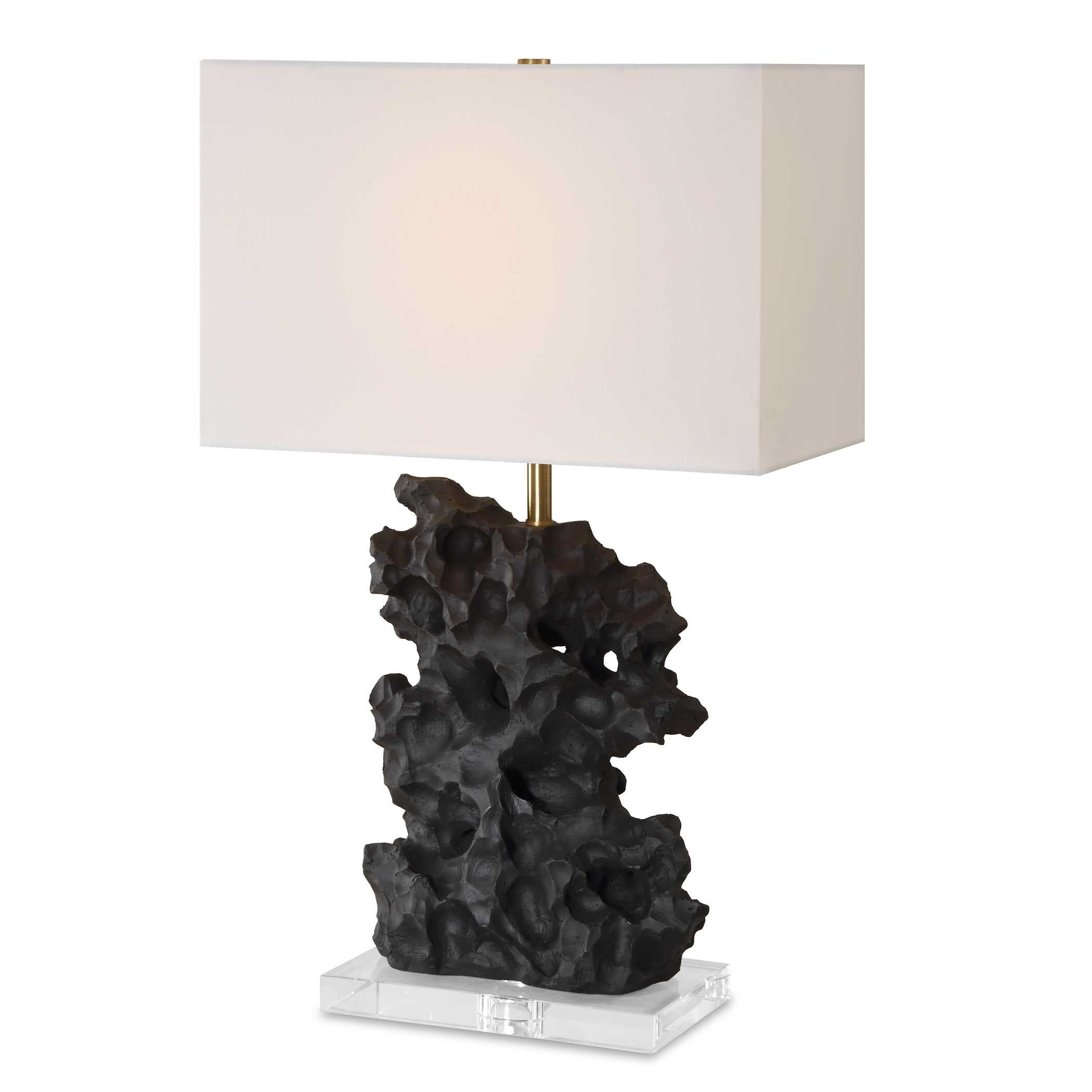 Basalt Black Stone Table Lamp