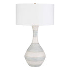 Potter Striped Ivory Blue Table Lamp