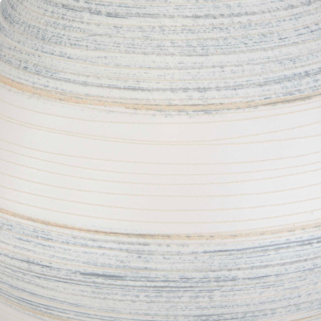 Potter Striped Ivory Blue Table Lamp
