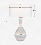 Potter Striped Ivory Blue Table Lamp