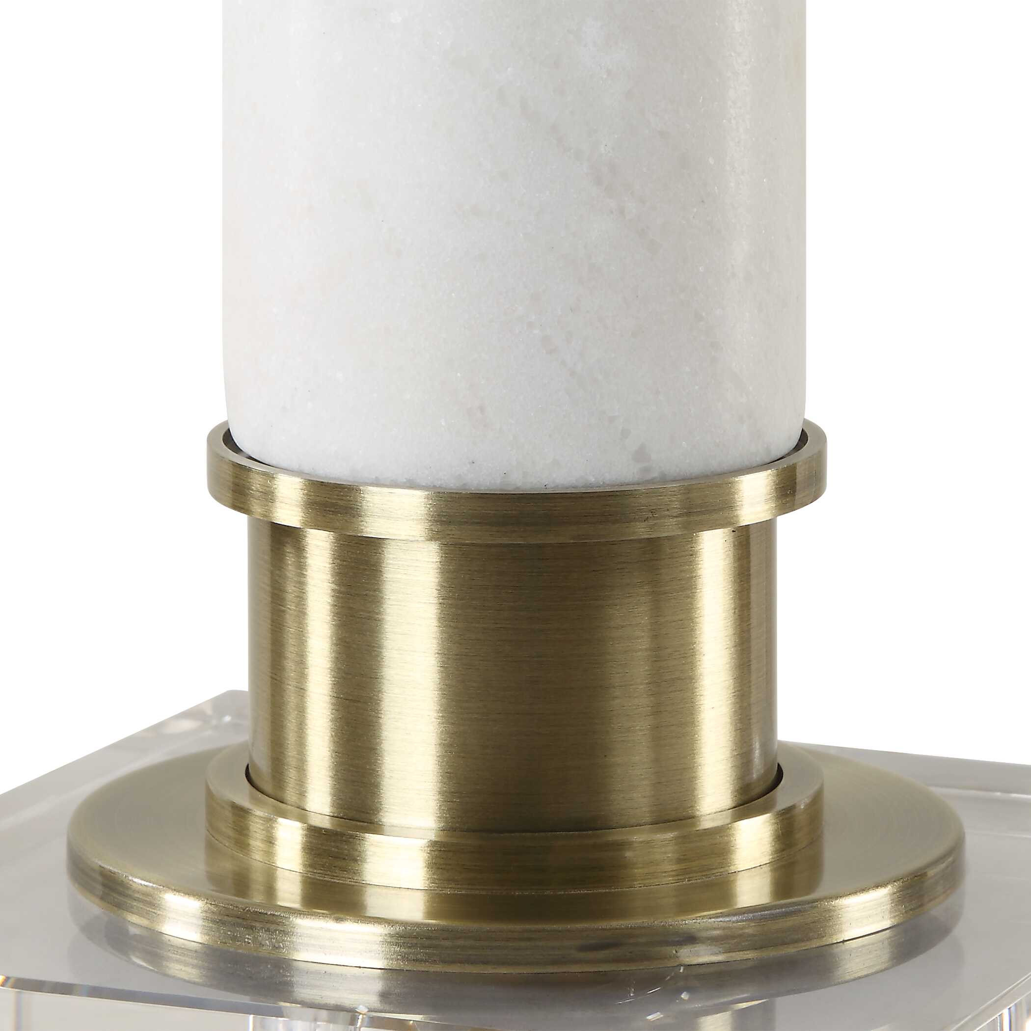 Plinth White Marble Table Lamp