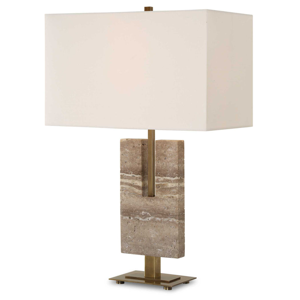 Turning Point Travertine Table Lamp