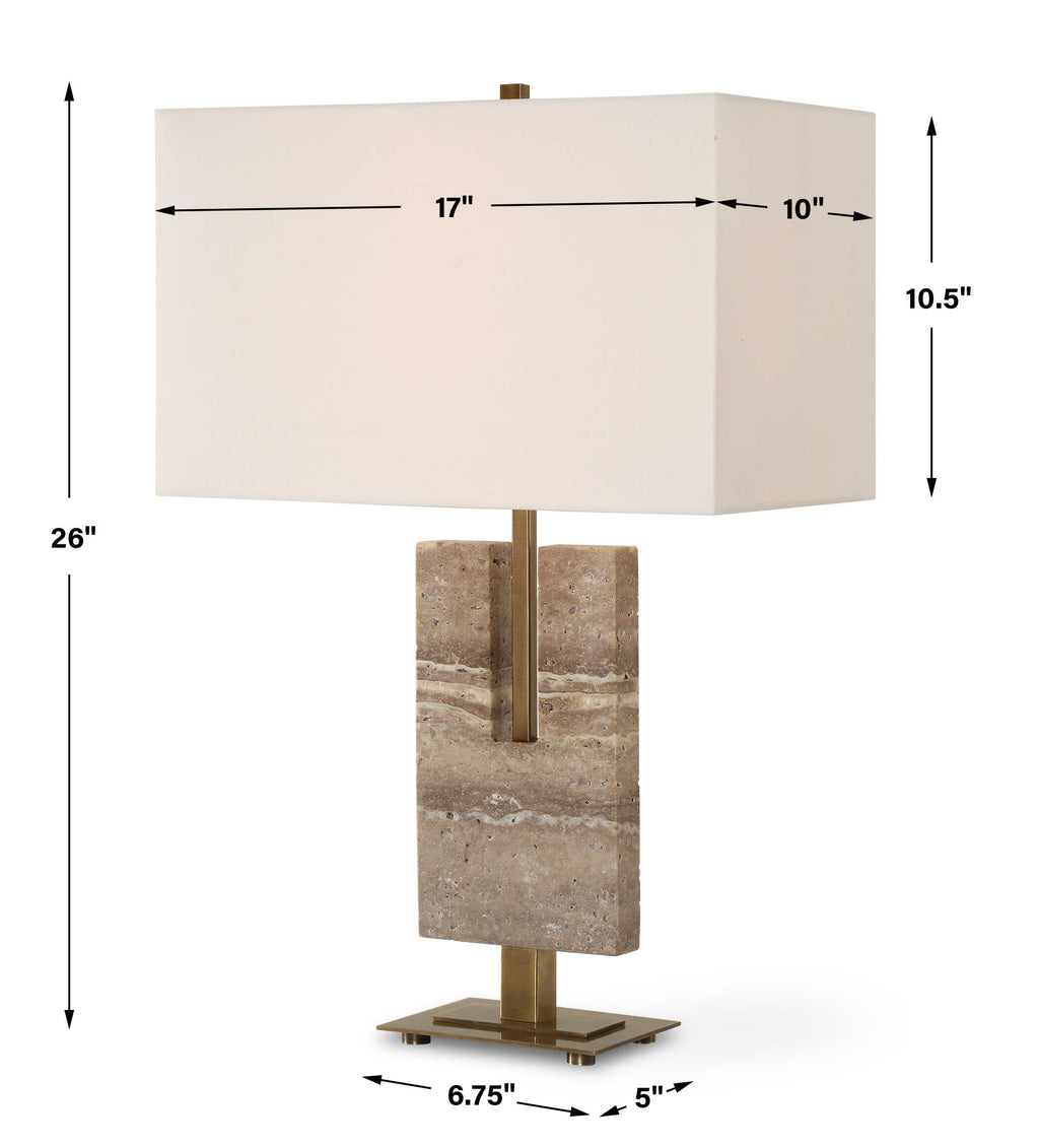 Turning Point Travertine Table Lamp