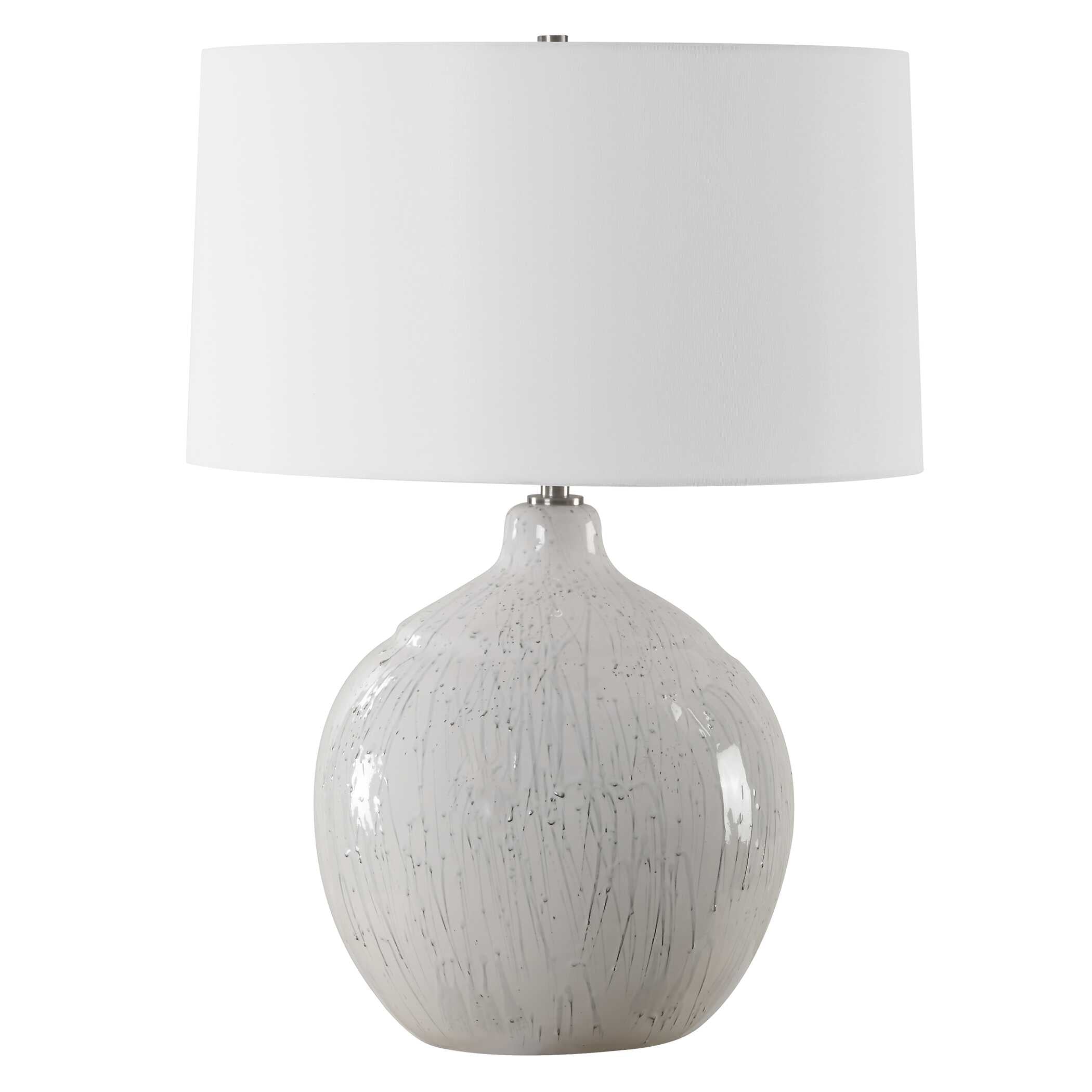 Dribble White Glaze Table Lamp