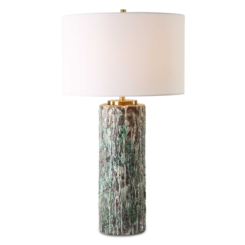 Meltdown Ivory Teal Table Lamp