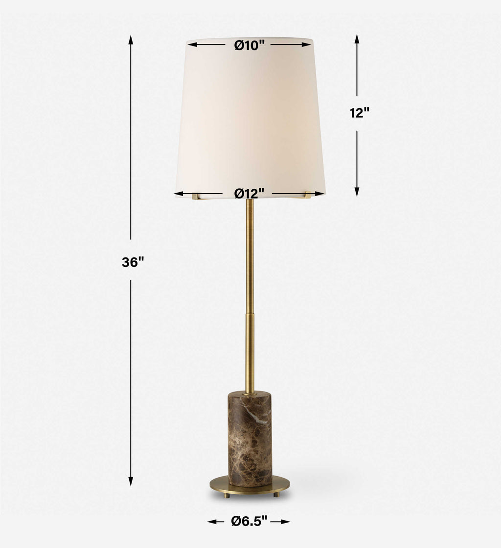 Sepia Brown Marble Buffet Lamp