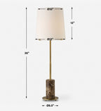 Sepia Brown Marble Buffet Lamp