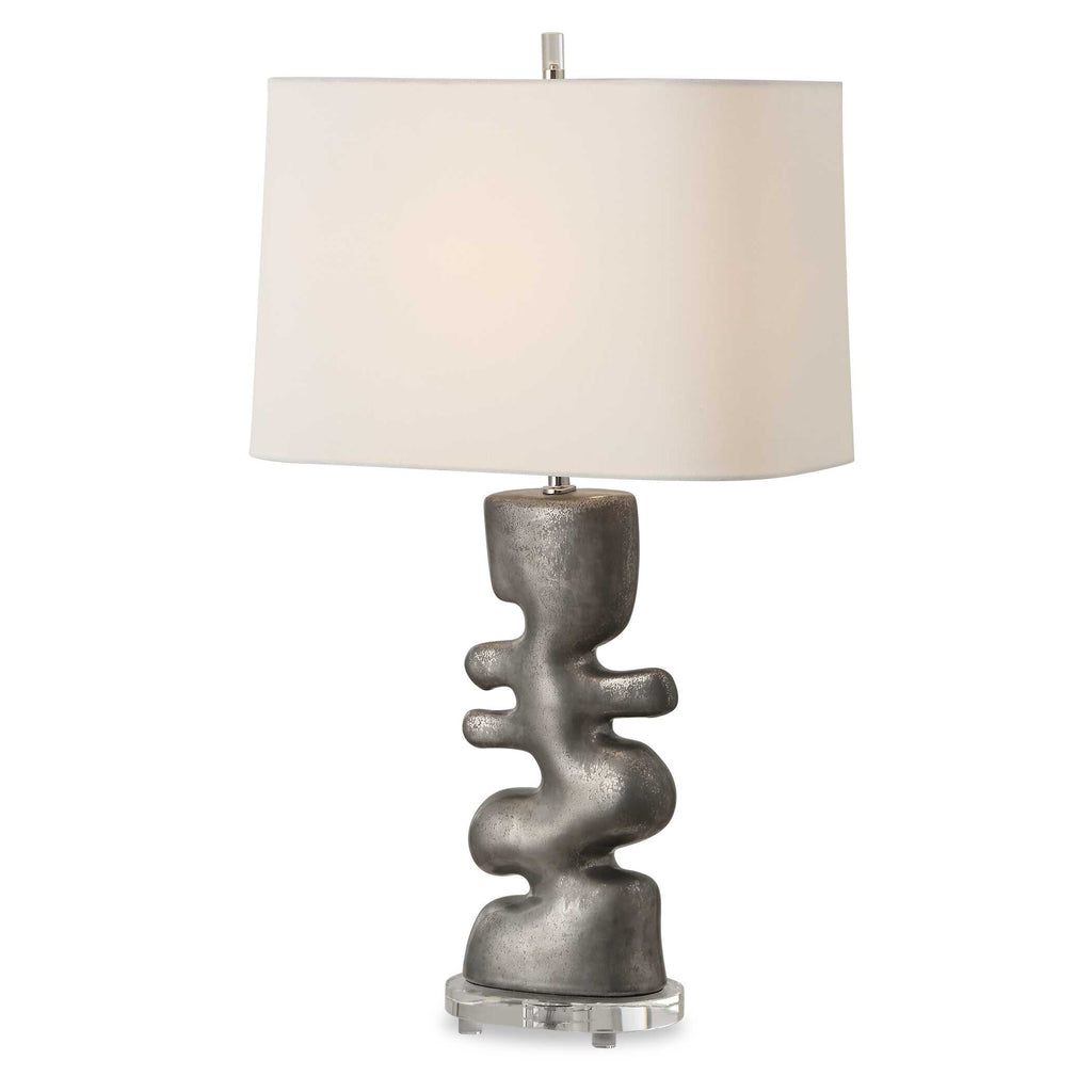 Free Flowing Nickel Table Lamp