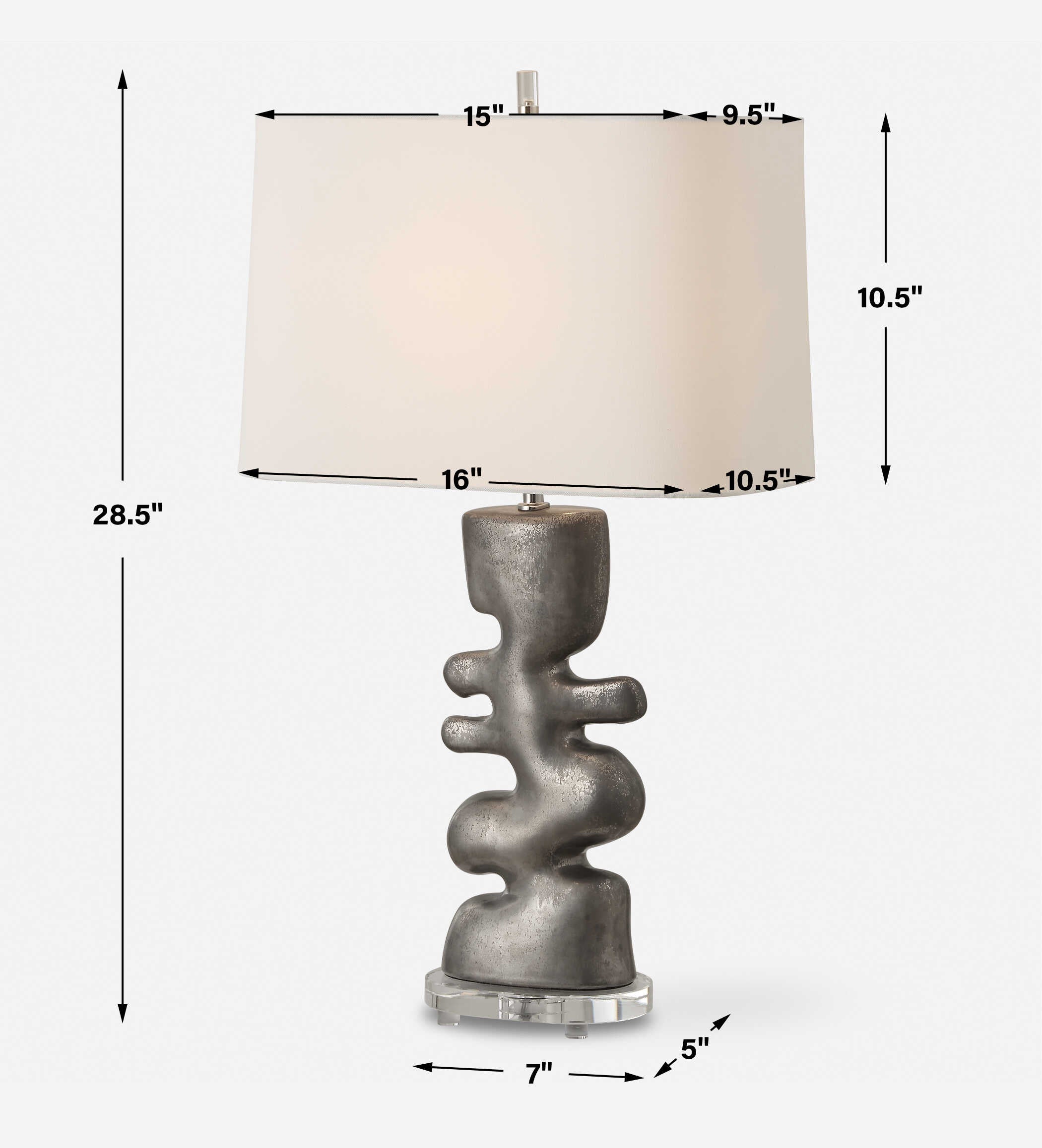 Free Flowing Nickel Table Lamp