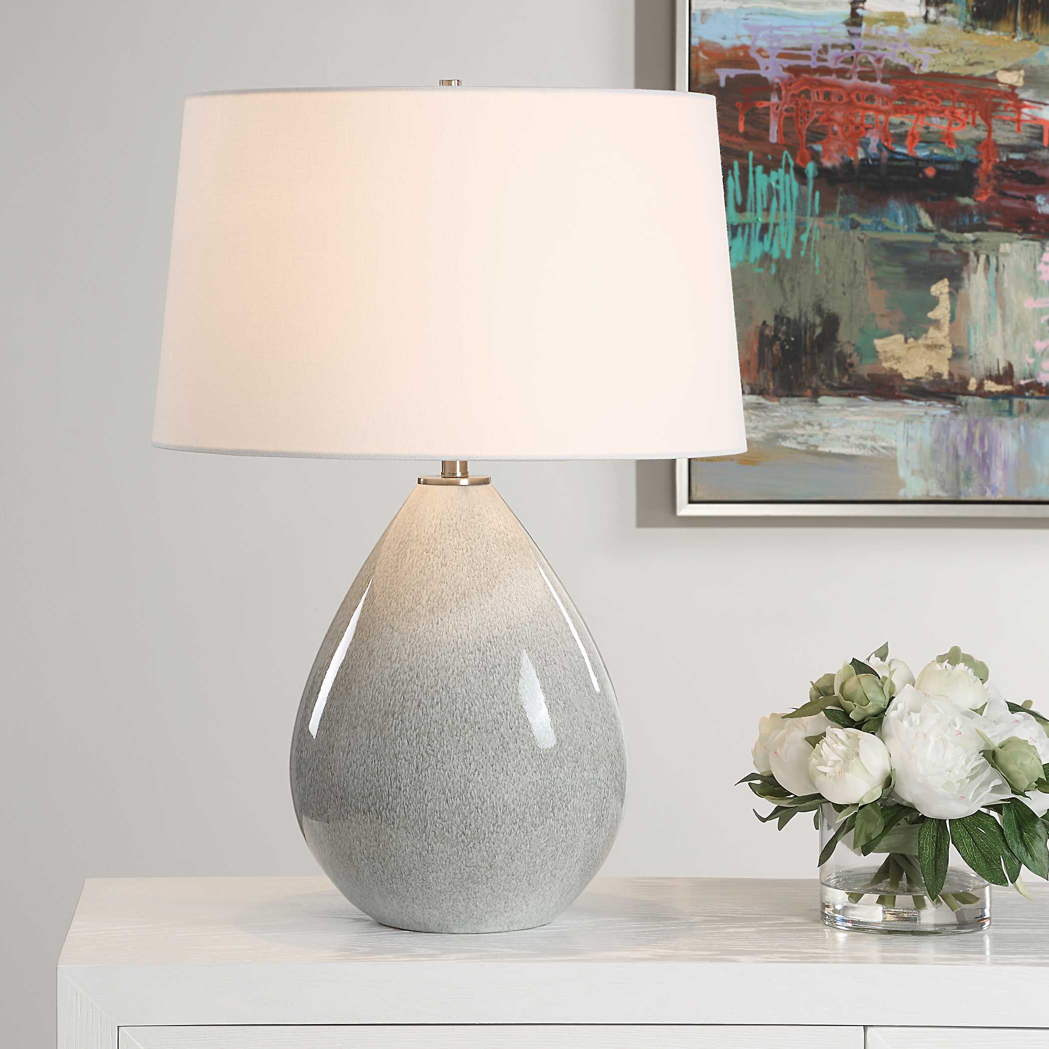 Moray Gray Glaze Table Lamp