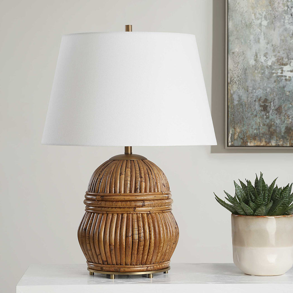 Reed Honey Rattan Table Lamp