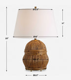 Reed Honey Rattan Table Lamp