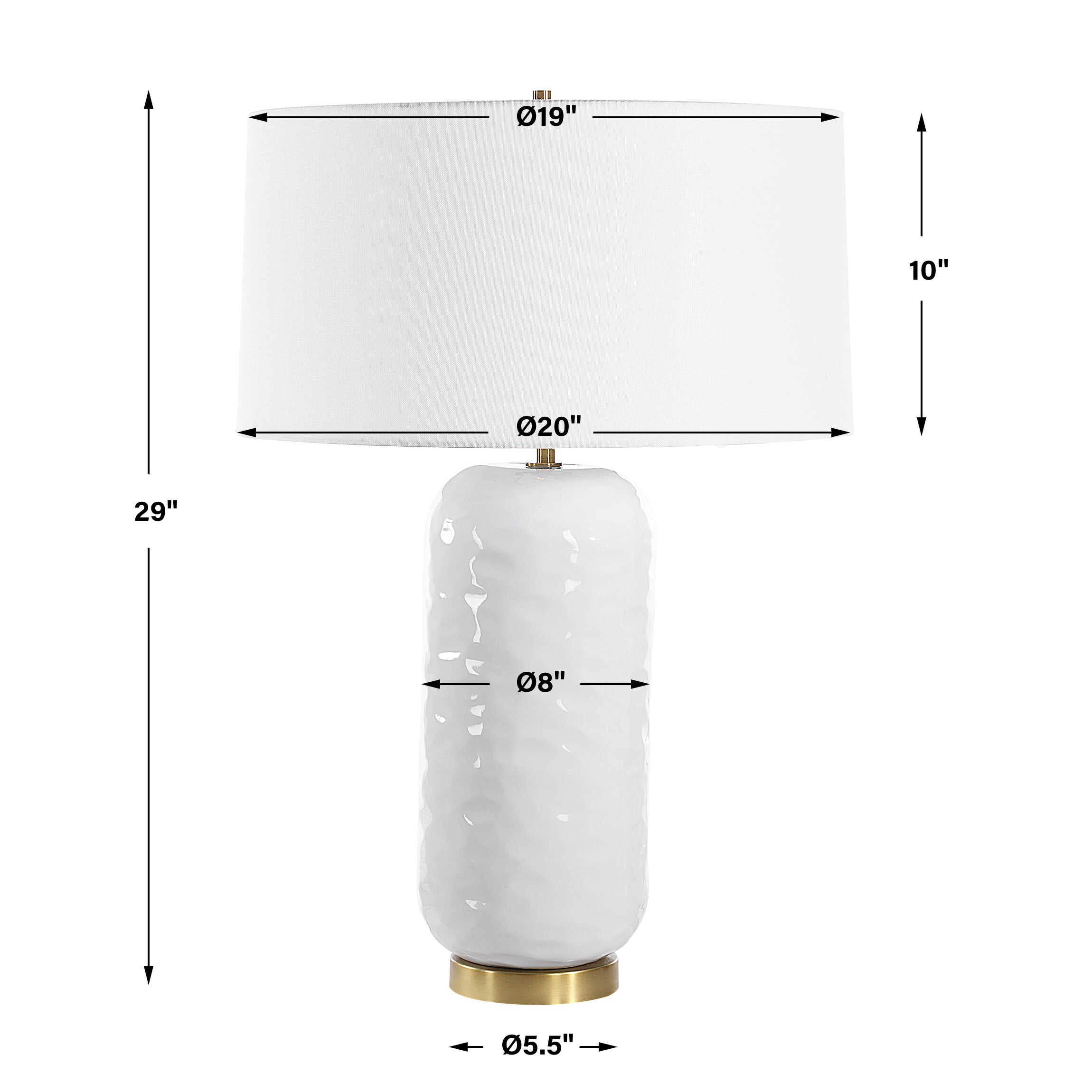 Iona White Glaze Table Lamp