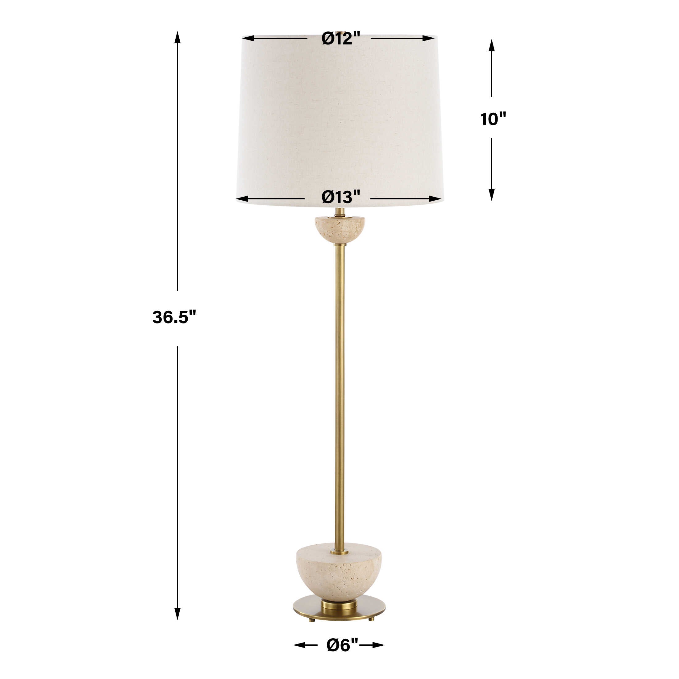 Hemisphere Brass Buffet Lamp