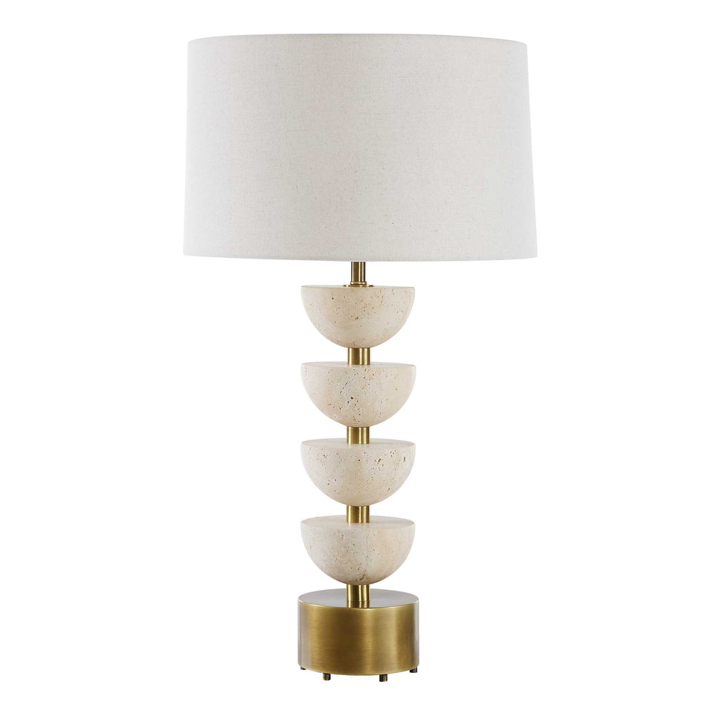 Hemisphere Travertine Table Lamp