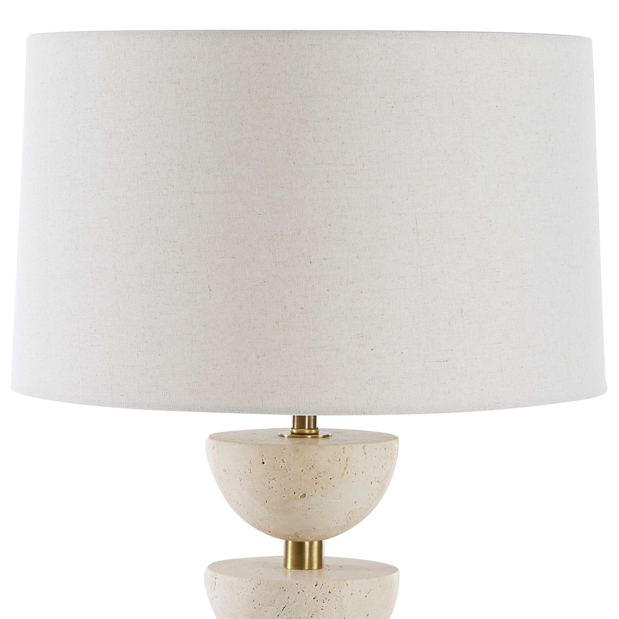 Hemisphere Travertine Table Lamp