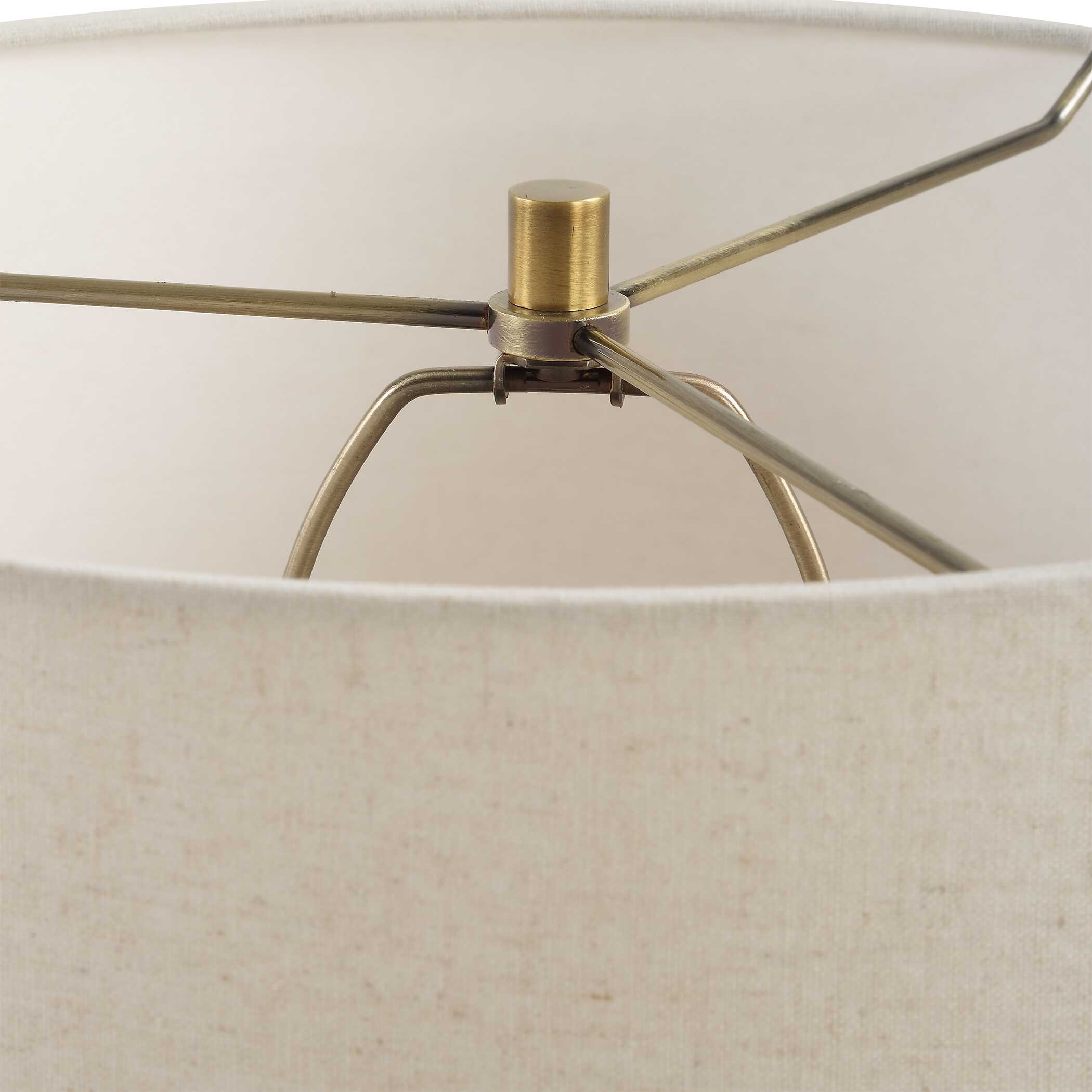 Hemisphere Travertine Table Lamp