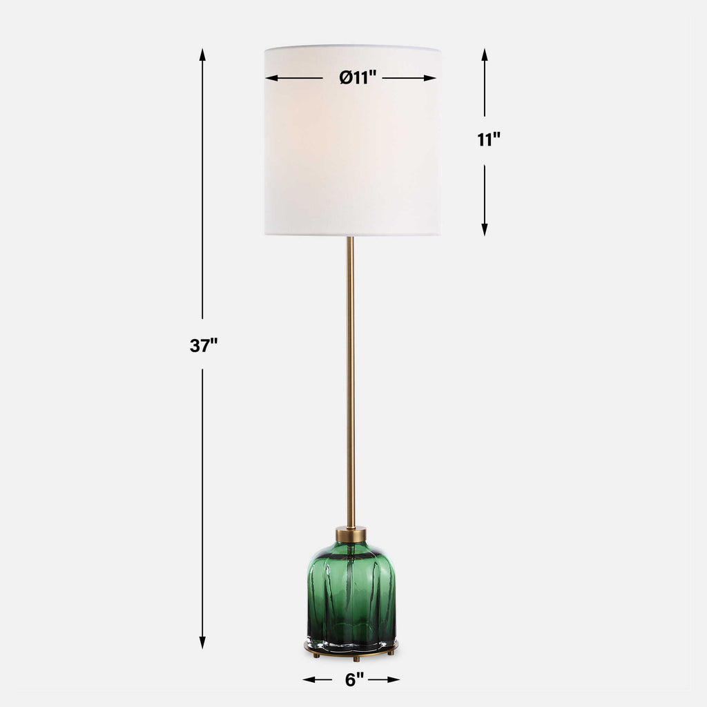 Lois Green Glass Buffet Lamp