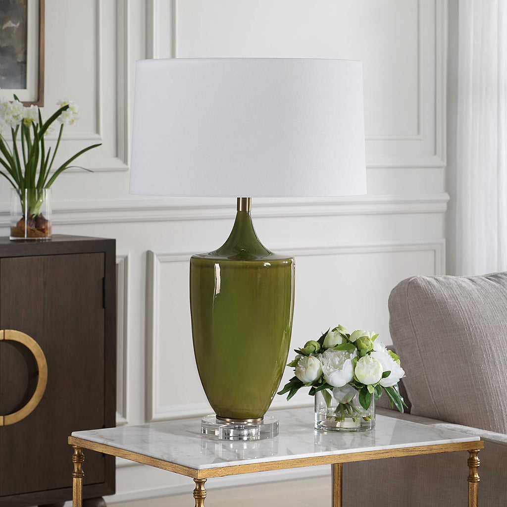 Adela Moss Green Table Lamp