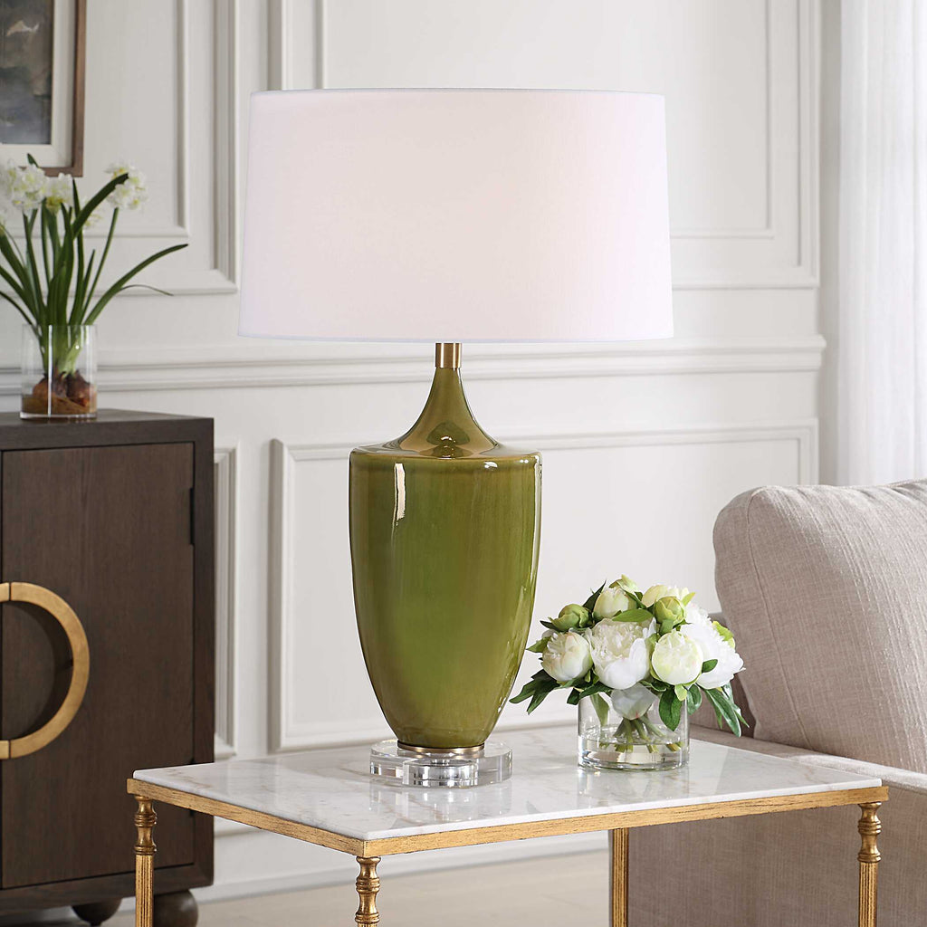 Adela Moss Green Table Lamp