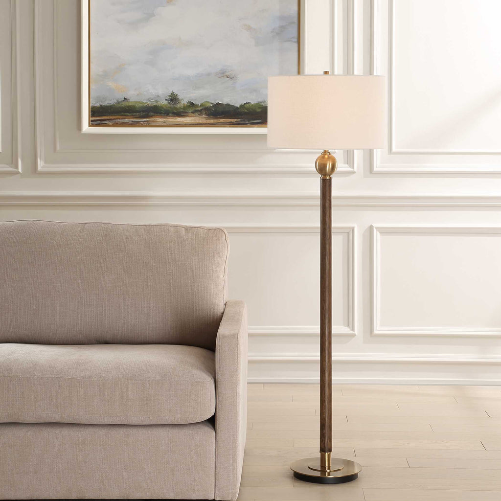 Keros Dark Oak Floor Lamp